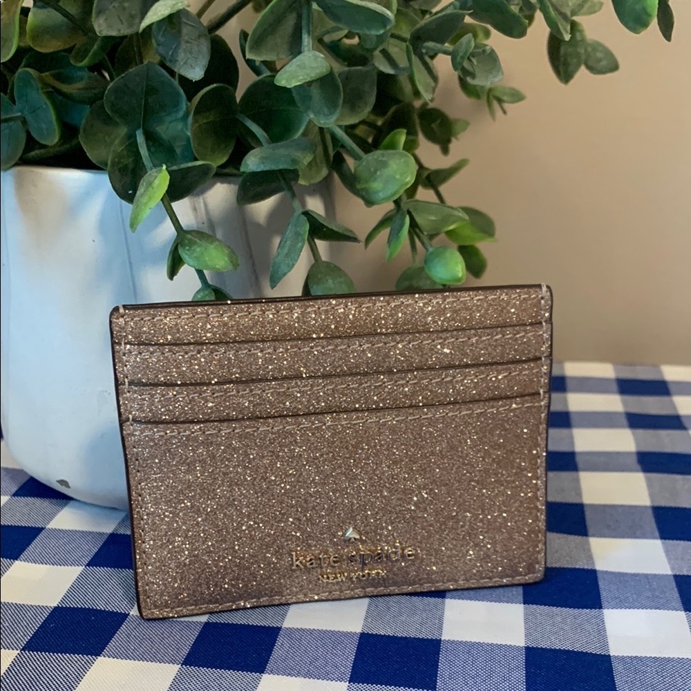 Kate Spade Gold Glitter Card Holder